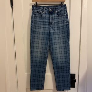 American Eagle | Mom Straight Jean | Plaid